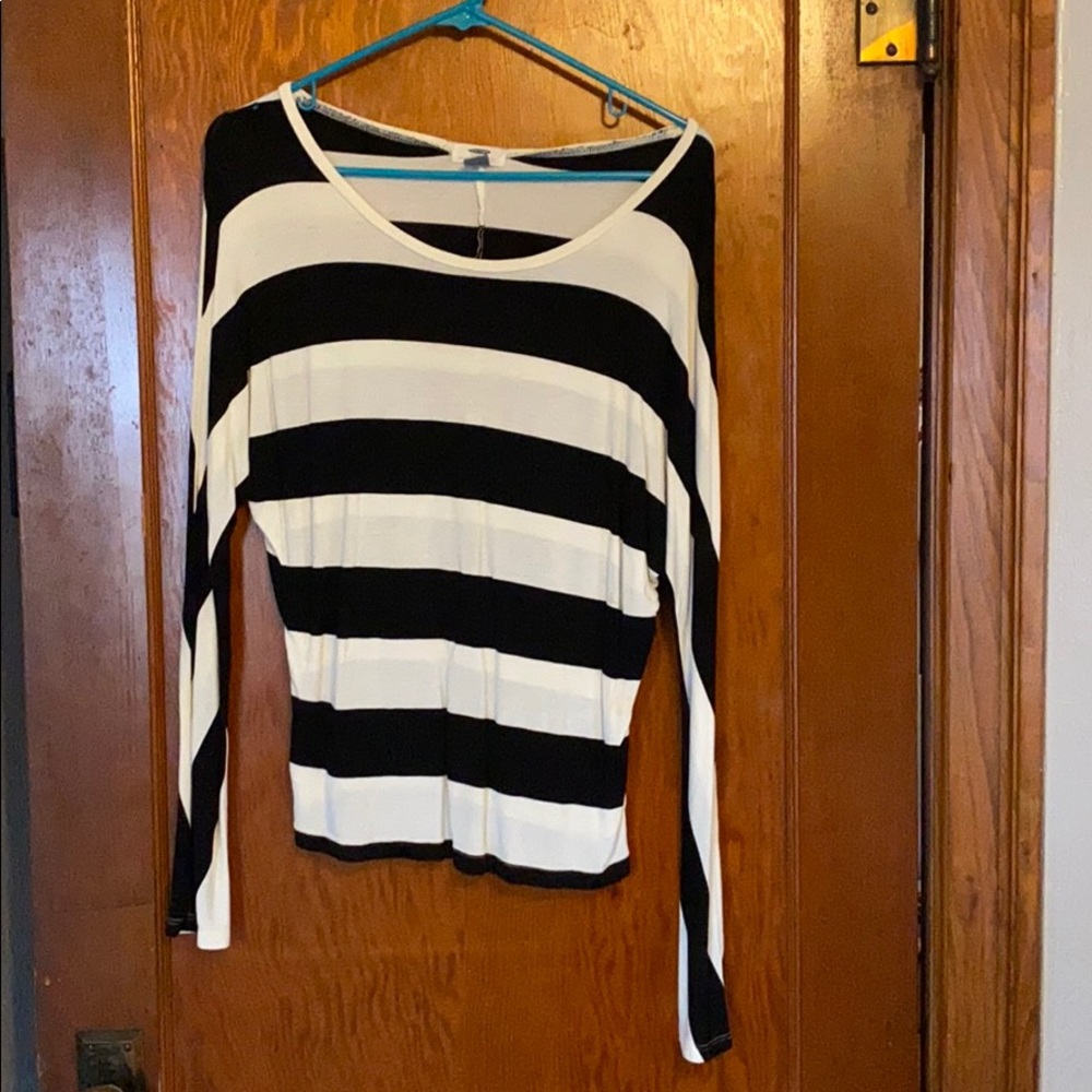 Striped long sleeve blouse